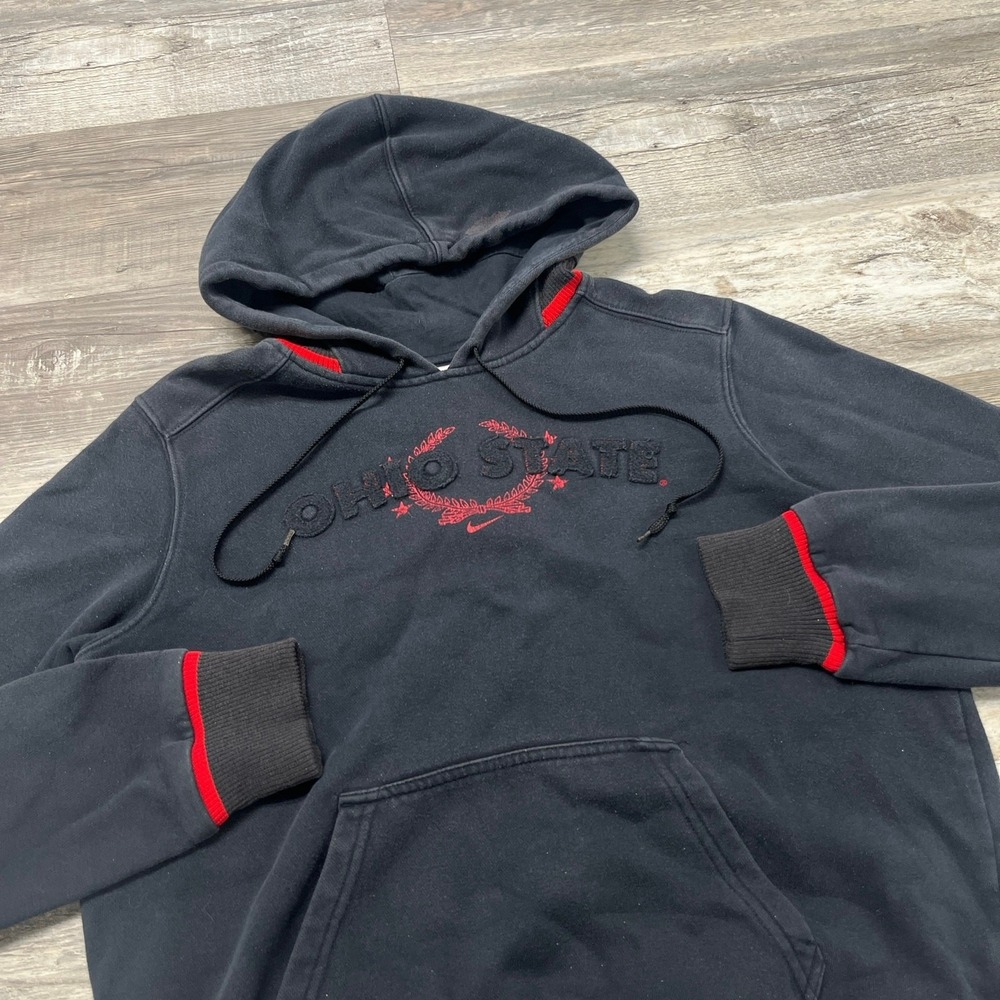 Vintage y2k Nike Black Womens M Center Check Ohio State Hoodie Pocket Felt